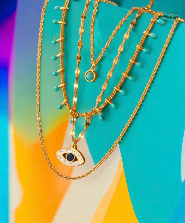 Stainless steel evil hot sale eye necklace