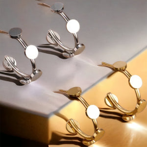 Stainless steel shiny disc earrings. Gold or silver, waterproof.