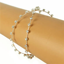 UNUSUAL Glam Silver Clear Crystal " X " Bangle Cocktail Bracelet