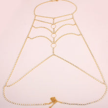 HANDMADE Statement Celeb Gold Crystal Necklace Bikini Body Chain