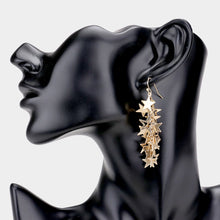 STATEMENT HANDMADE GLAM Antique Gold Big Multi Star Earrings