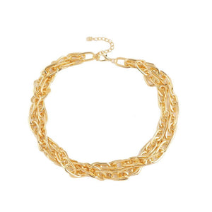 Statement Urban Glam Gold Layered Chain Link Necklace