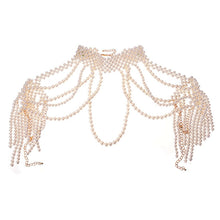 LUXE FABULOUS Statement Gold Cream Full Shoulder Necklace Body Chain