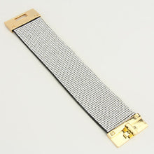 GLAM Celeb Gold Clear Crystal Cuff Padlock Bracelet