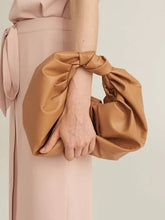 VEGAN LEATHER On Trend Medium Ruched Brown Tan Bag Amiee Handbag