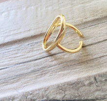 Gold Oval Open Ring