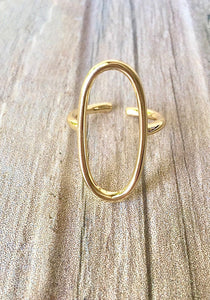 Gold Oval Open Ring