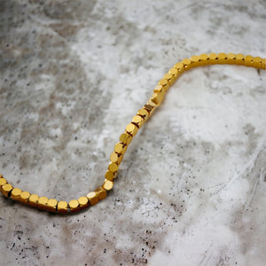 Stainless steel waterproof bead bracelet. Gold, minimalist.