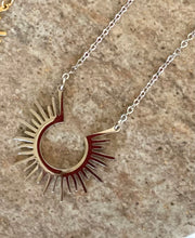 Stainless steel sunshine necklace. Gold or silver, waterproof.