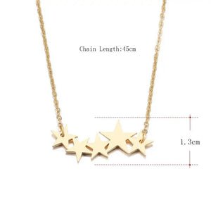 Stainless steel tiny multi star necklace. Waterproof.