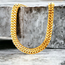 Stainless steel bold link chain. Gold, waterproof.