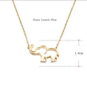 Stainless steel baby elephant necklace. Gold, waterproof