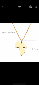 Stainless steel Africa supershine necklace. Gold, waterproof.