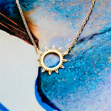 Stainless steel sunshine necklace. Gold, waterproof.