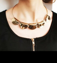 Gold Big Super Shine Open Cuff Style Choker /Collar Necklace