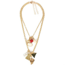 Celeb Statement Gold Chain Layered Pearl Charm Necklace