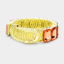 LUSH Gold Peach Crystal Adjustable Cocktail Bracelet