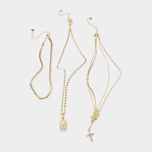 RELIGIOUS Statement Gold Chain Layered Angel Cross Necklace Set