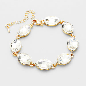 LA Collection Classy Statement Clear Crystal Cocktail Bracelet