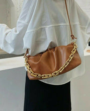 VEGAN LEATHER Tan Chain Lizard Clutch Shoulder Bag Eva Handbag