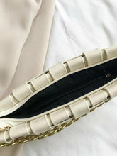 VEGAN LEATHER White Braided Chain Bella Shoulder Bag Handbag