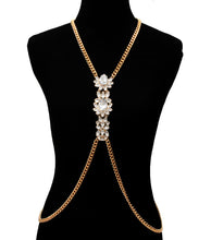 Statement Gold Crystal Necklace Body Chain