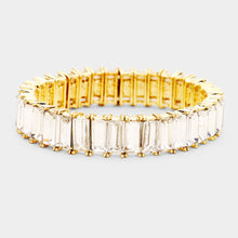 SOPHISTICATED Gold Clear Crystal Stretch Cocktail Bracelet