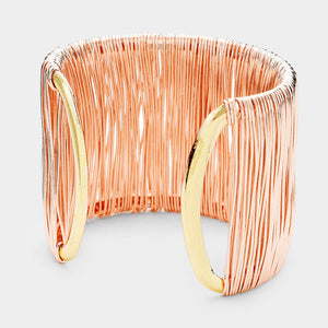 Statement Celeb Wired Rose Gold Cuff  Bracelet